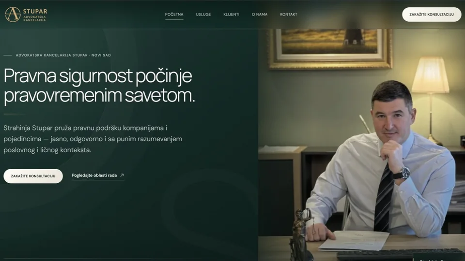 Prikaz početne strane Advokat Stupar