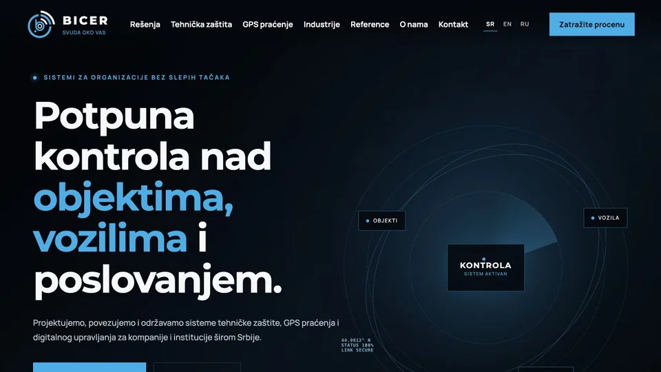 Prikaz Bicer Tehnička Zaštita početne strane