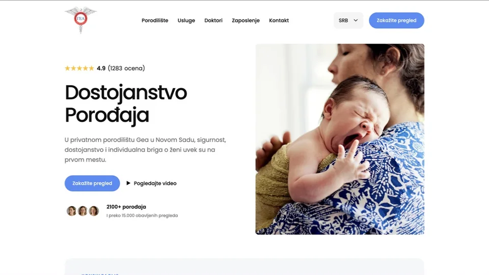 Prikaz početne strane Porodilište Gea